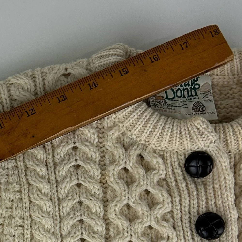 CREAM IVORY COLOR CARRAIG DONN ARAN NEW WOOL TODDLER SMALL SWEATER